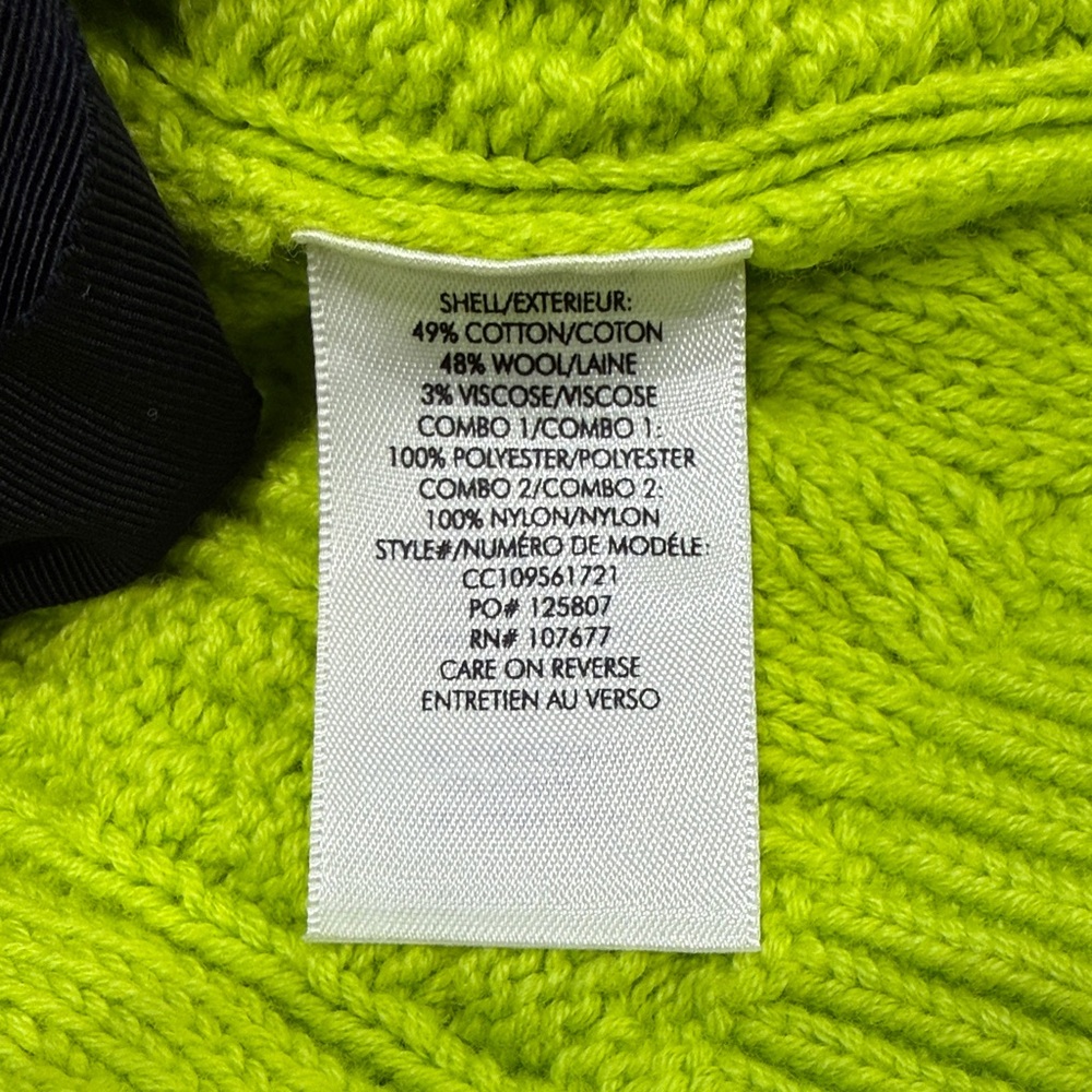 Alice + Olivia Kitty Puff Sleeve Lime Green Sweater Bow Detail Wool Blend - Picture 9 of 9